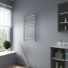 500mm (w) x 800mm (h) Brushed Stainless Steel Towel Rail - in-situ