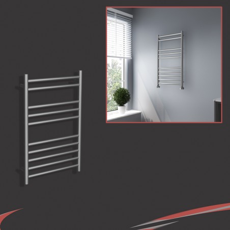 500mm (w) x 800mm (h) Brushed Stainless Steel Towel Rail