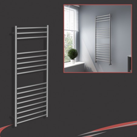 500mm (w) x 1200mm (h) Brushed Stainless Steel Towel Rail