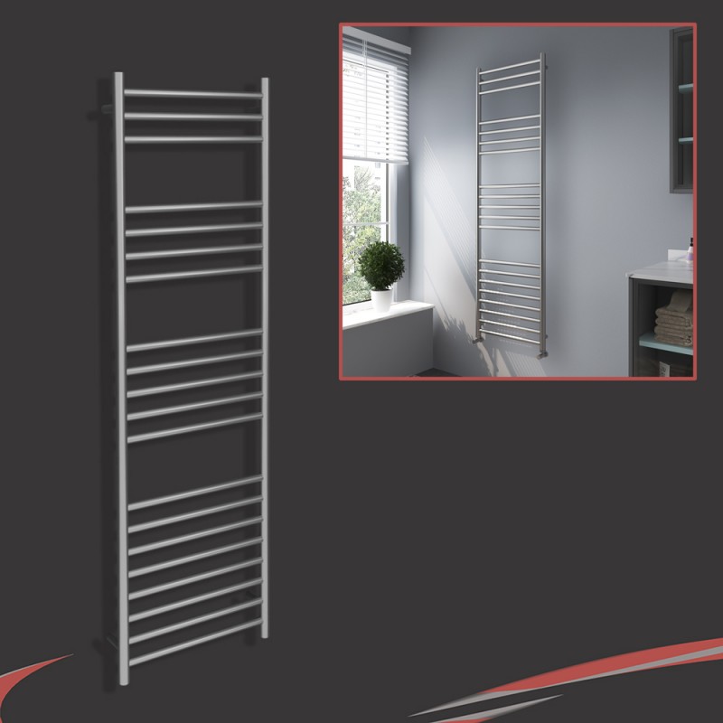 500mm (w) x 1600mm (h) Brushed Stainless Steel Towel Rail