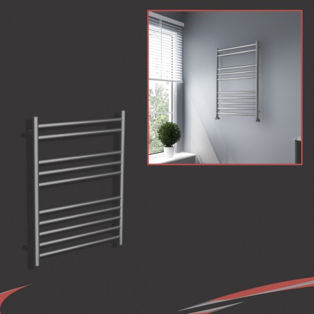 600mm (w) x 800mm (h) Brushed Stainless Steel Towel Rail