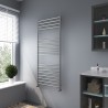 600mm (w) x 1400mm (h) Brushed Stainless Steel Towel Rail - in-situ