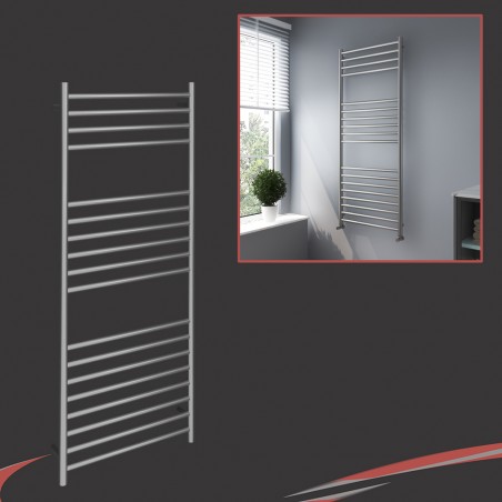 600mm (w) x 1400mm (h) Brushed Stainless Steel Towel Rail