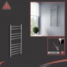 350mm (w) x 800mm (h) Electric Stainless Steel Towel Rail (Single Heat)