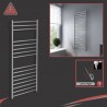 500mm (w) x 1200mm (h) Electric Brushed Stainless Steel Towel Rail (Single Heat)