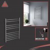 600mm (w) x 800mm (h) Electric Brushed Stainless Steel Towel Rail (Single Heat)