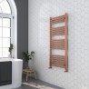 600mm (w) x 1200mm (h) Straight Brushed Copper Towel Rail - in-situ