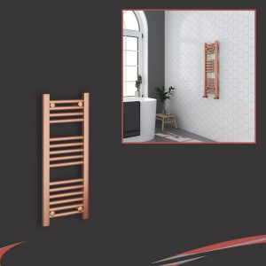 300mm (w) x 800mm (h) Straight Brushed Copper Towel Rail