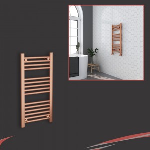 400mm (w) x 800mm (h) Straight Brushed Copper Towel Rail