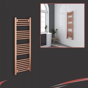 400mm (w) x 1200mm (h) Straight Brushed Copper Towel Rail