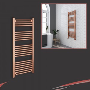 500mm (w) x 1200mm (h) Straight Brushed Copper Towel Rail