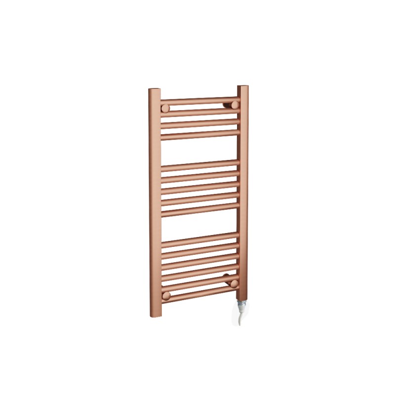 400mm (w)  x 800mm (h) "Straight Brushed Copper" Designer Towel Rail