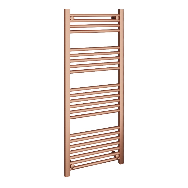 500mm (w)  x 1200mm (h) "Straight Brushed Copper" Designer Towel Rail