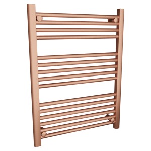 600mm (w) x 800mm (h) Straight Brushed Copper Designer Towel Rail