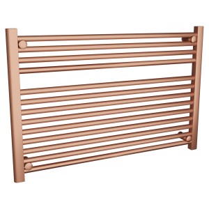 900mm (w) x 600mm (h) Straight Brushed Copper Designer Towel Rail