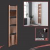 400mm (w)  x 1600mm (h) Electric "Brushed Copper" Towel Rail (Single Heat or Thermostatic Option)