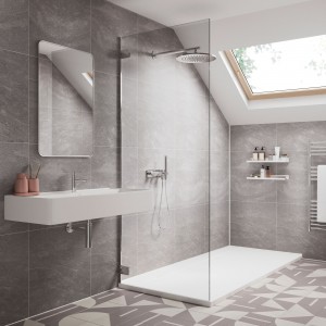 Natural Slate Square Tile Effect - Showerwall Panels