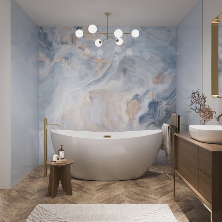 Onyx Crystal Acrylic Bathroom Wall Panels - Insitu