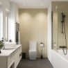 Sand Herringbone Bathroom Wall Panels - Insitu