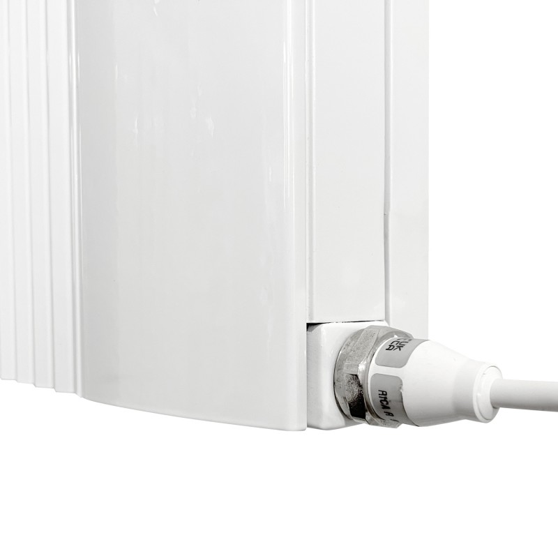 "Cariad" White Horizontal Double Panel Electric Aluminium Radiators (3 Sizes - Single Heat)