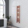 300mm (w)  x 1200mm (h) Electric Brushed Copper Designer Towel Rail