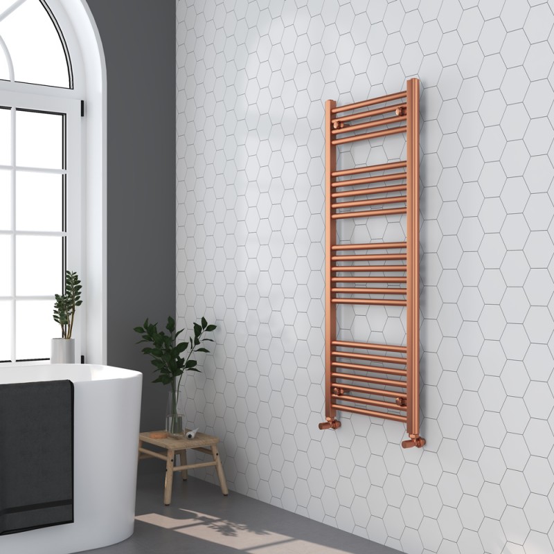 500mm (w)  x 1200mm (h) Electric Brushed Copper Designer Towel Rail