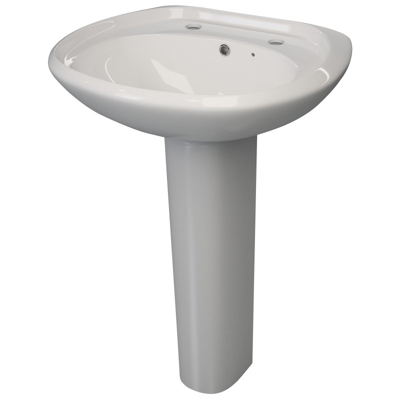 Rome 573mm(w) x 460mm(h) 2 Tap Hole Basin & Full Pedestal