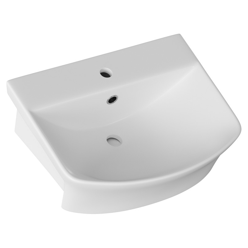 Salerno 500mm (w) x 400mm (h) x 400mm (d) Semi-recess Basin (1 Tap Hole) - Insitu