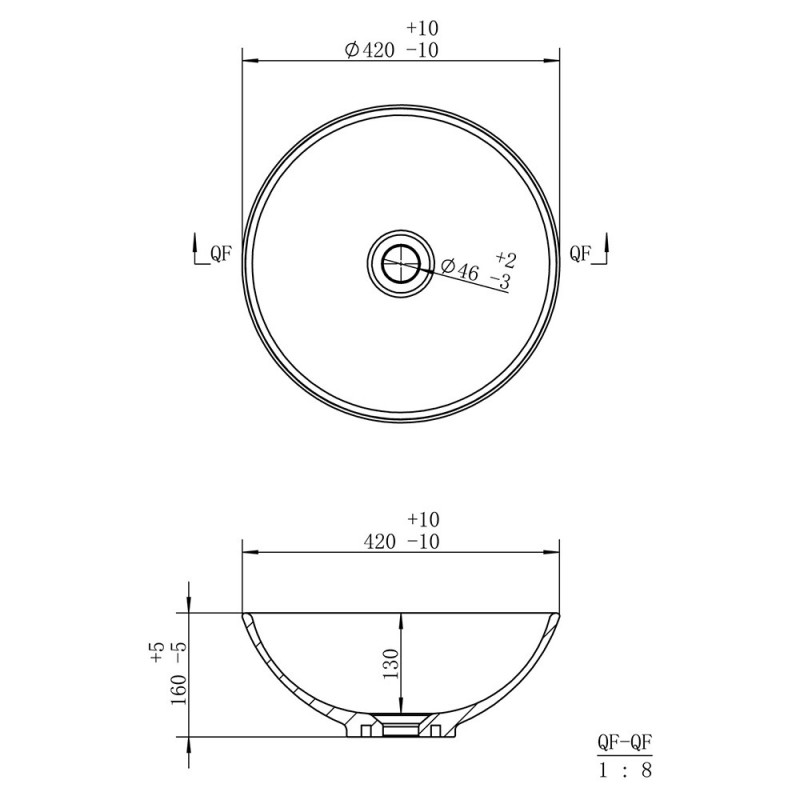 Livorono 410mm Ceramic Round Washbowl