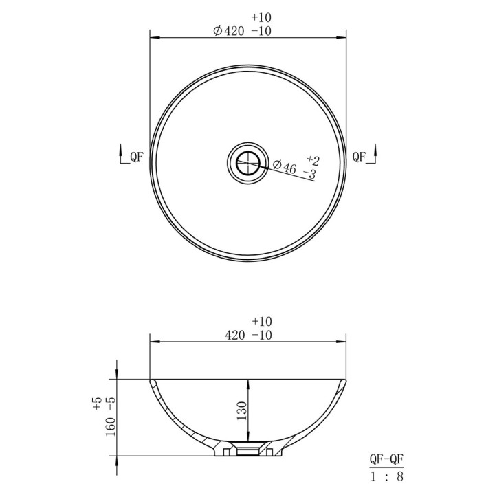 Livorono 410mm Ceramic Round Washbowl