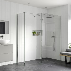 Lowri Optional 300mm Wetroom Splash Panel - Chrome