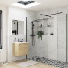 Lowri Optional 300mm Wetroom Splash Panel - Black - Insitu