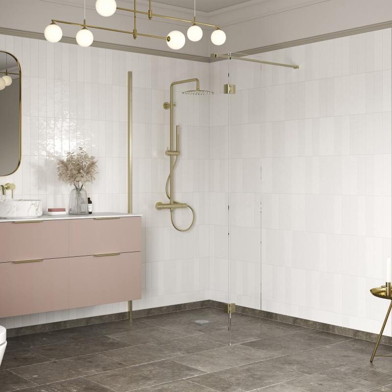 Lowri Optional 300mm Wetroom Splash Panel - Brushed Brass