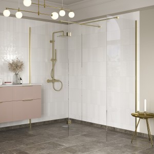 Lowri Optional 300mm Wetroom Splash Panel - Brushed Brass