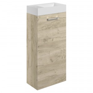 Naha 410mm (w) Floorstanding 1 Door Basin Unit & Basin - Oak