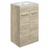 Naha 510mm (w) Floorstanding 1 Door Basin Unit & Basin - Oak