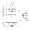 Naha 510mm (w) Floorstanding 1 Door Basin Unit & Basin - Oak