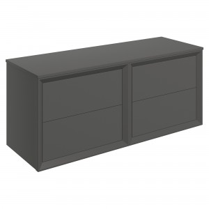 Bevel 1200mm Wall Hung 4 Drawer Basin Unit Run & Top - Matt Clay