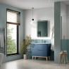 Bali 615mm Floor Standing 2 Drawer Basin Unit & Basin - Matt Smoke Blue - Insitu