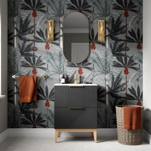 Bali 615mm Floor Standing 2 Drawer Basin Unit & Basin - Matt Graphite Grey