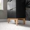 Bali 610mm Floor Standing 2 Drawer Basin Unit & Maple Oak Effect Worktop - Matt Graphite Grey