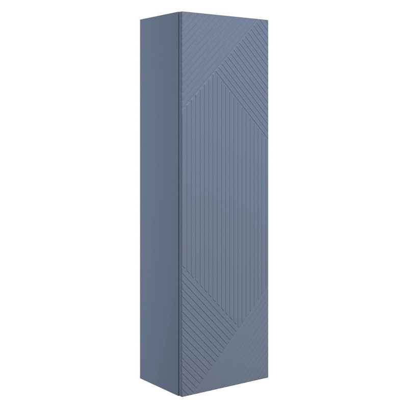 Bali 350mm Wall Hung 1 Door Tall Unit - Matt Smoke Blue