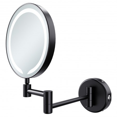 Chicago Round LED Cosmetic Mirror - Black