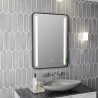 Nebraska 500mm (w) x 700mm (h) Rounded Front-Lit LED Mirror - Black - Insitu