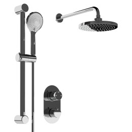 Round Concealed Valve Head & Arm Shower Pack - Chrome