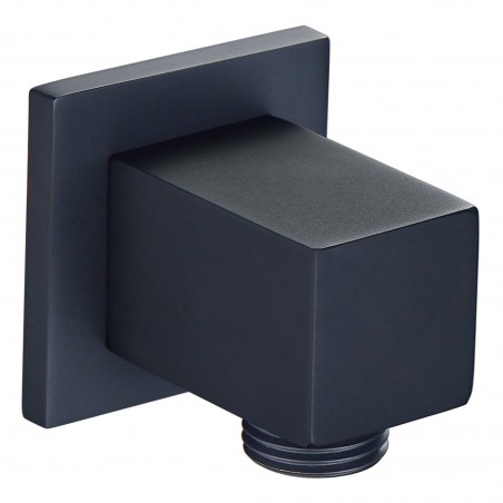 Square Wall Outlet Elbow - Matt Black