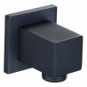 Square Wall Outlet Elbow - Matt Black