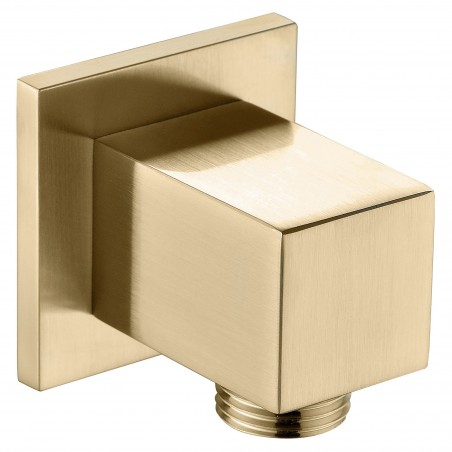 Square Wall Outlet Elbow - Brushed Brass