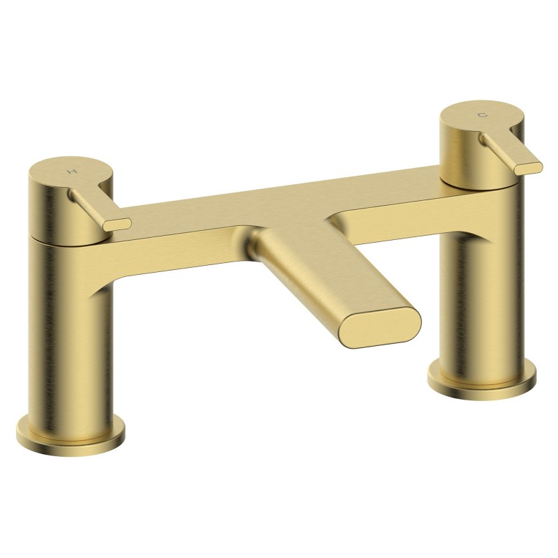 Evoke Deck Mounted Bath Filler - Brushed Brass