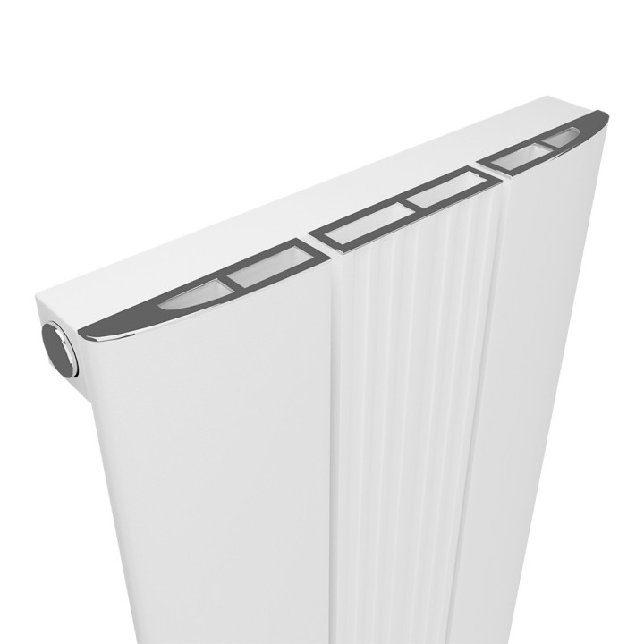 280mm(w) x 1600mm(h) "Thor" White Vertical Aluminium Radiator (3 Extrusions) - Insitu